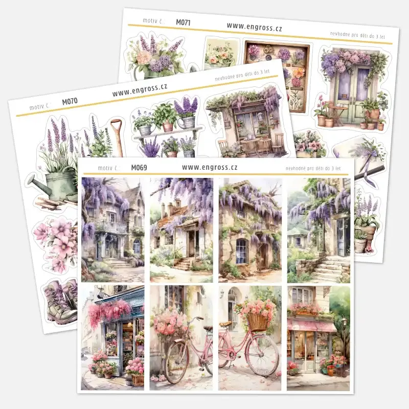 Samolepky do diáře Vistárie: sada nálepek do malých i velkých diářů.