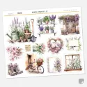 Samolepky do diáře Vistárie: Jarní zahrada – Vintage květiny a zákoutí.