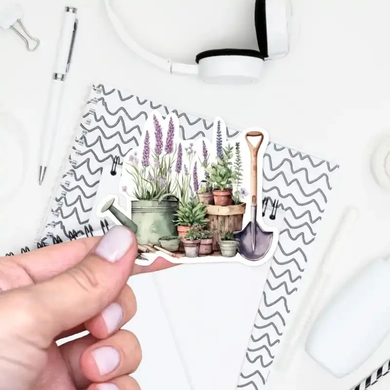 Samolepky do diáře Vistárie: Jarní zahrada – zahradnické náčiní.