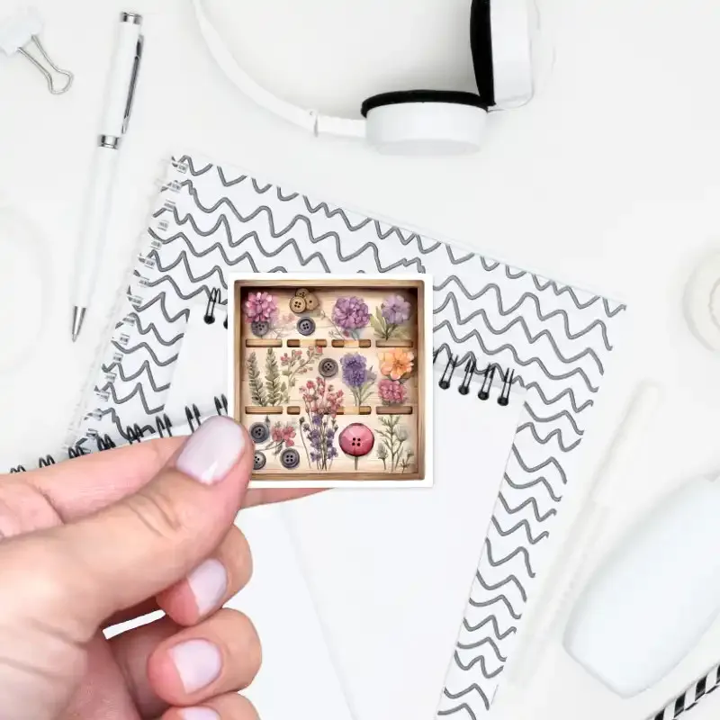 Samolepka do diáře Vistárie: Romantický vintage herbář.