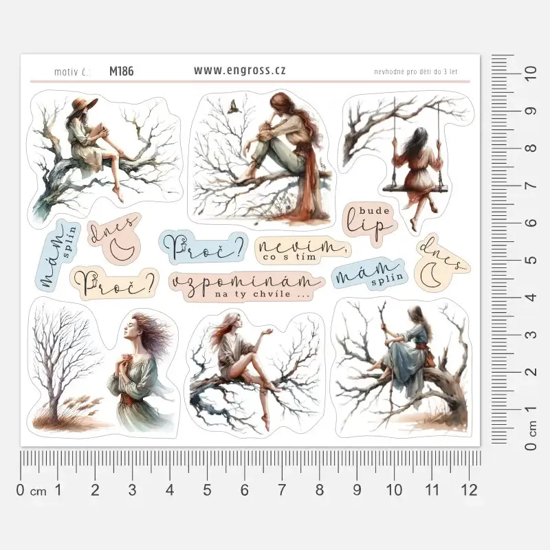 Arch melancholických samolepek Splín.