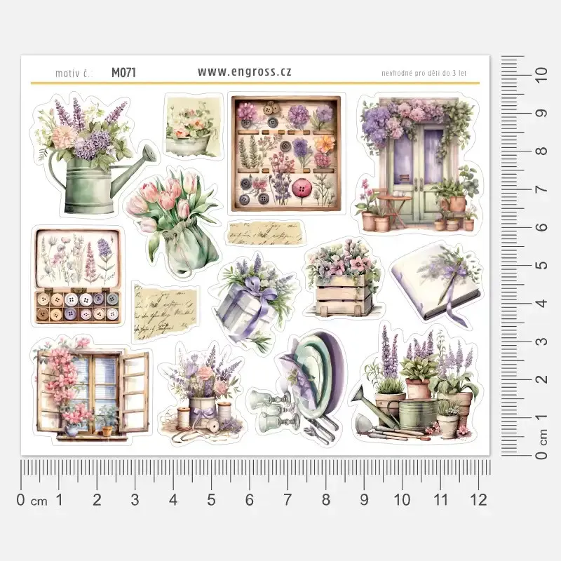 Samolepky do diáře Vistárie: Vintage herbář – Květy a tvoření do diářů všech velikostí.