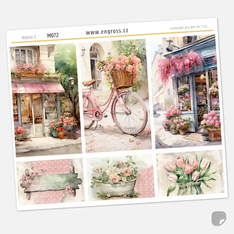 Samolepky do diáře Vistárie: Vintage boxy – Růže a jarní romantika.