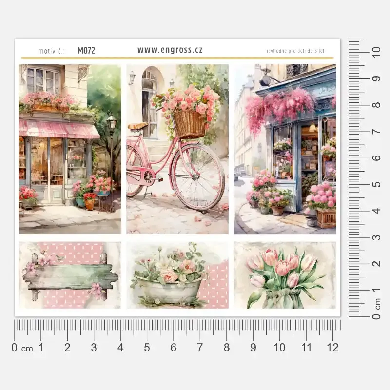 Samolepky do diáře Vistárie: Vintage boxy – Růže a jarní romantika pro scrapbooking, plánování, deník i bullet.