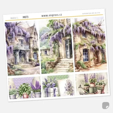 Samolepky do diáře Vistárie v květu: Velké vintage boxy.