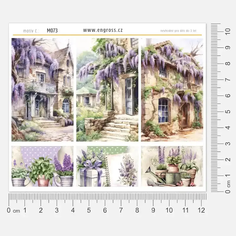 Samolepky do diáře Vistárie v květu: Velké vintage boxy – pro Happy Planner, diář, bullet nebo scparbooking.