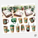 Samolepky Káva a diář: Kelímky Starbucks a latte art | Design ČR