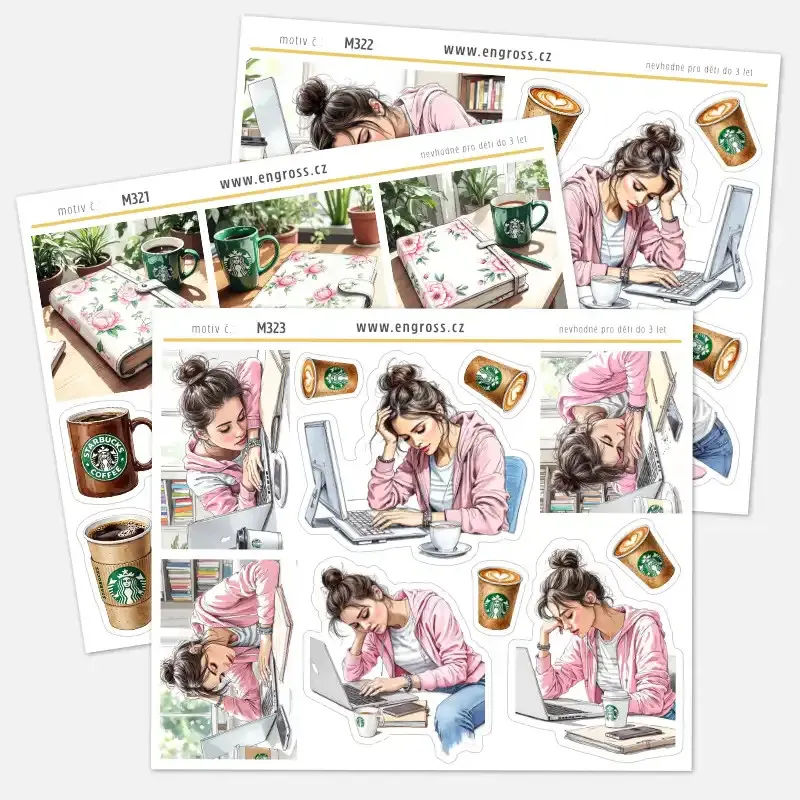Samolepky Káva a diář: Kelímky Starbucks a latte art | Design ČR