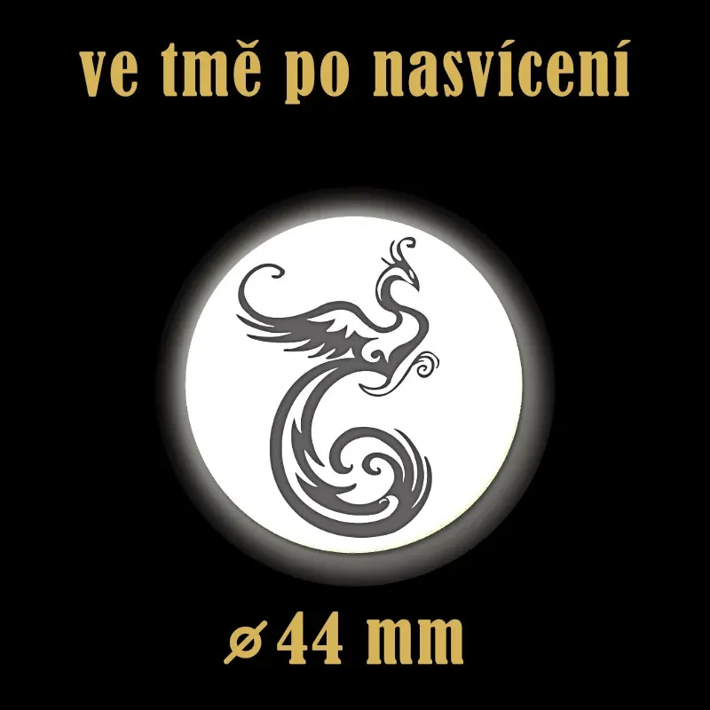 Reflexní odznak Fénix 44 mm – zvyšte svou viditelnost za šera a tmy.