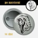 Reflexní odznak Slon 44 mm – bezpečnostní placka pro štěstí.