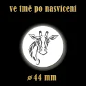Reflexní odznak Žirafa 44 mm – bezpečnostní placka pro zvýšení viditelnosti za šera a tmy.