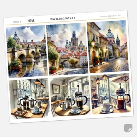 Samolepky Pražské kavárny - stmívání.