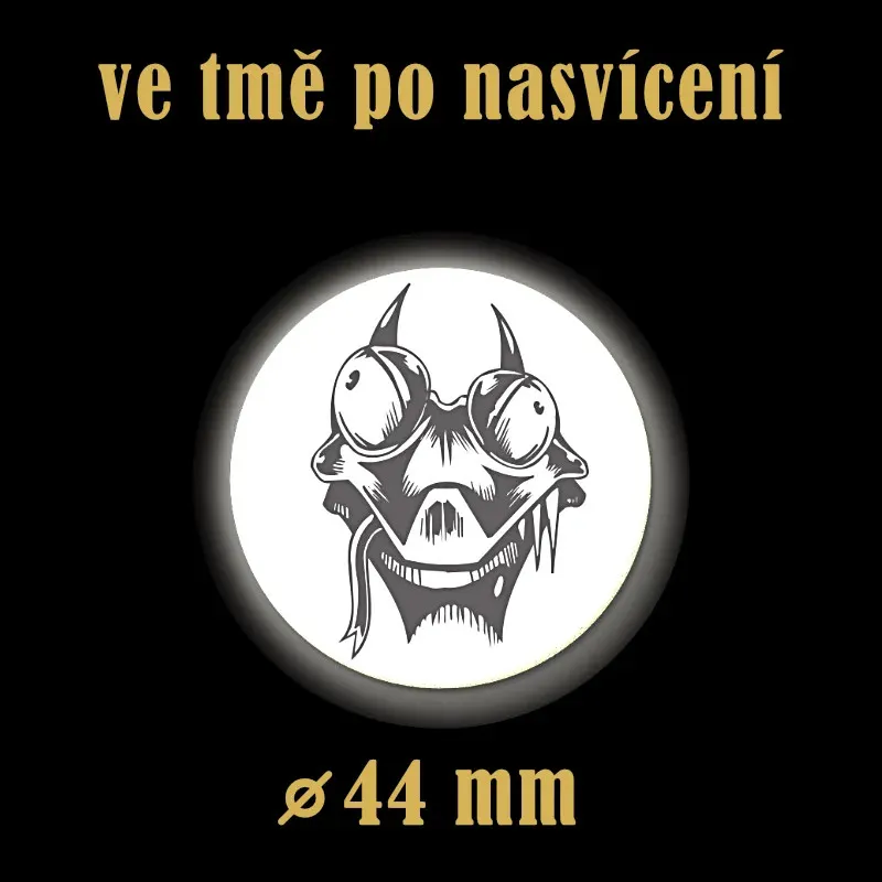 Reflexní odznak Drak 44 mm – bezpečnostní fantasy placka zvyšující viditelnost na cestách.