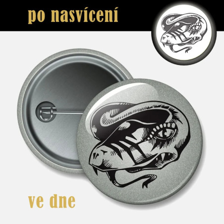 Reflexní odznak Had 44 mm – bezpečnostní placka na batoh s motivem kobry.