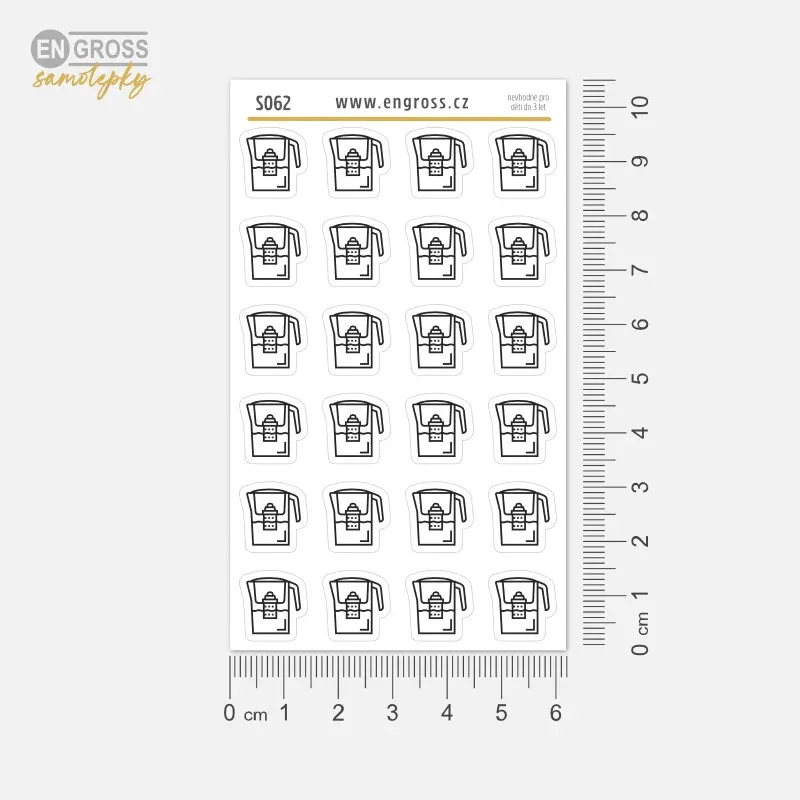 Samolepky do diáře: Výměna filtru ve filtrační konvici – pro plánování.