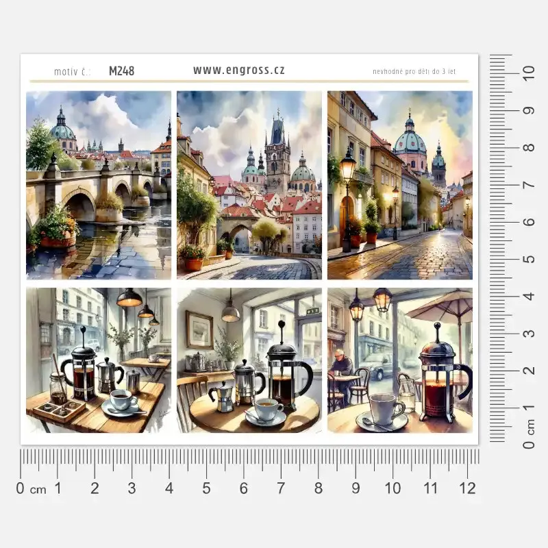 Samolepky Pražské kavárny - stmívání.