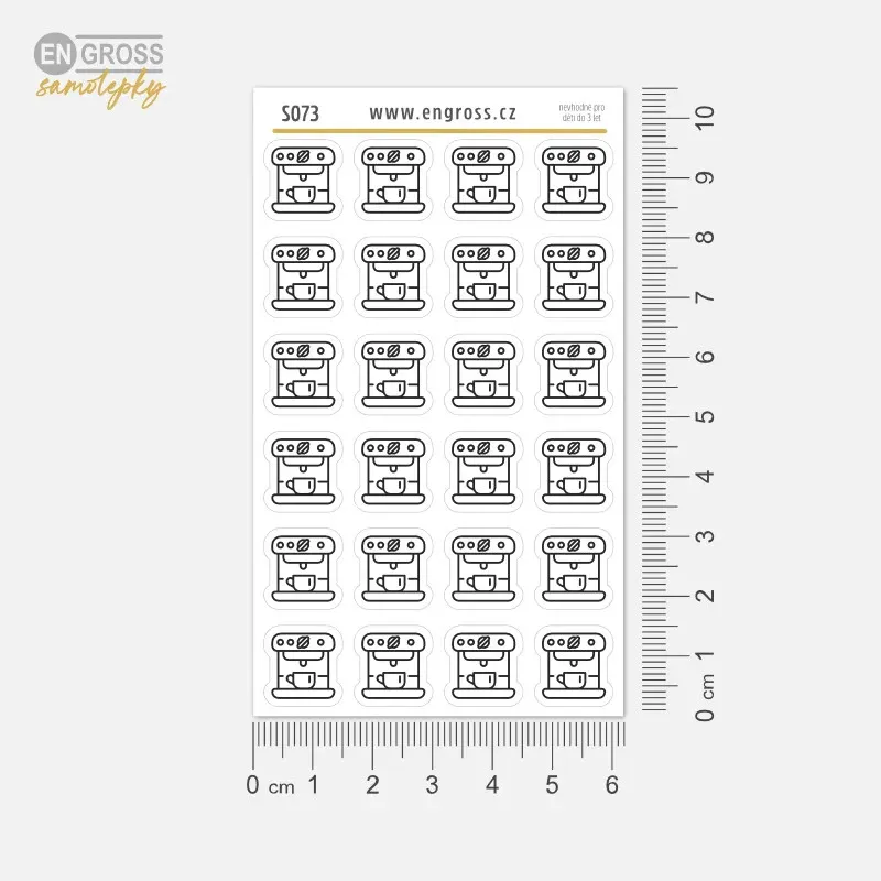 Samolepky do diáře: Čištění a údržba kávovaru – ideální do všech velikostí diáře.