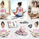 Samolepky do diáře Meditace: Růženín – pro diář, deník, bullet i scrapbooking.