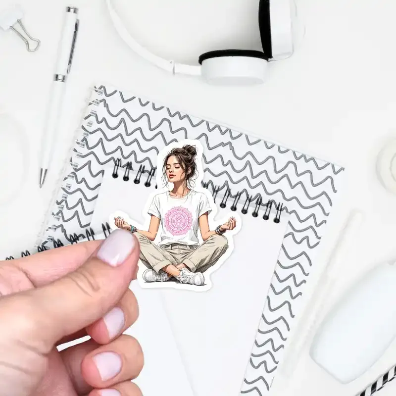 Samolepky do diáře Meditace: Meditující žena.