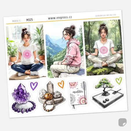 Samolepky do diáře Meditace: Záhněda – Krystaly a rituály v přírodě.