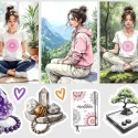 Samolepky do diáře Meditace: Záhněda – meditační nálepky pro diář, deník, bullet i scrapbooking.