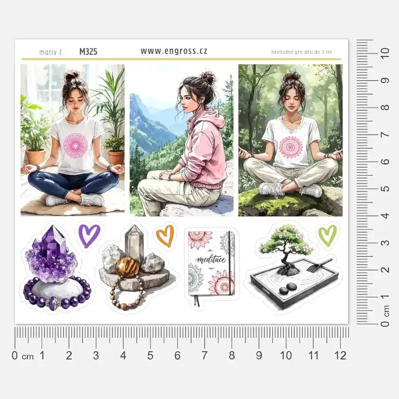 Samolepky do diáře Meditace: Záhněda – Krystaly a rituály pro pohodu v každém diáři nebo deníku.