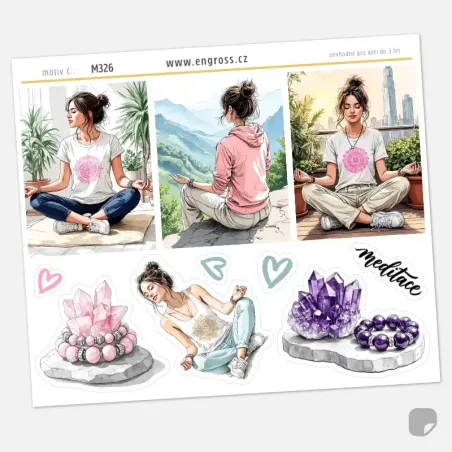 Samolepky do diáře Meditace: Ametyst – Krystaly a mindfulness.