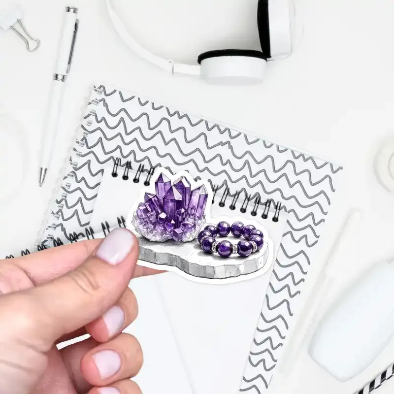 Samolepka do diáře Meditace: Ametyst drůza.