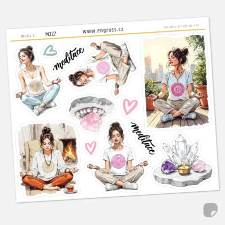 Samolepky do diáře Meditace: Křišťál – Krystaly a rituály pro vnitřní čistotu.