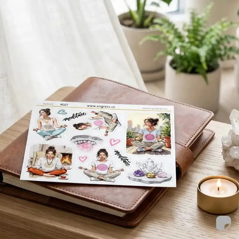 Samolepky do diáře Meditace: Křišťál – Krystaly a rituály. Nálepky pro vnitřní rovnováhu a harmonii.