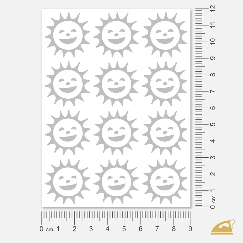 Reflexní nažehlovačky Sluníčko pro děti – snadné nažehlení doma žehličkou.