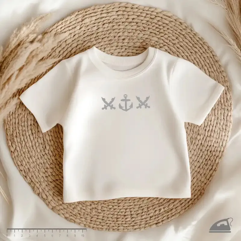 Reflexní nažehlovačka Piráti – sada 12 ks (šavle a kotvy) na textil pro malé chlapce.