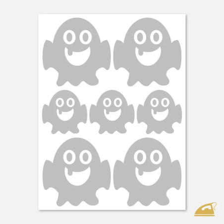 Reflexní nažehlovačka Strašidlo pro děti – sada 7 ks motivů na bundy a batohy.