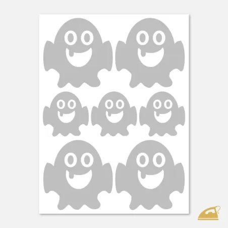 Reflexní nažehlovačka Strašidlo pro děti – sada 7 ks motivů na bundy a batohy.