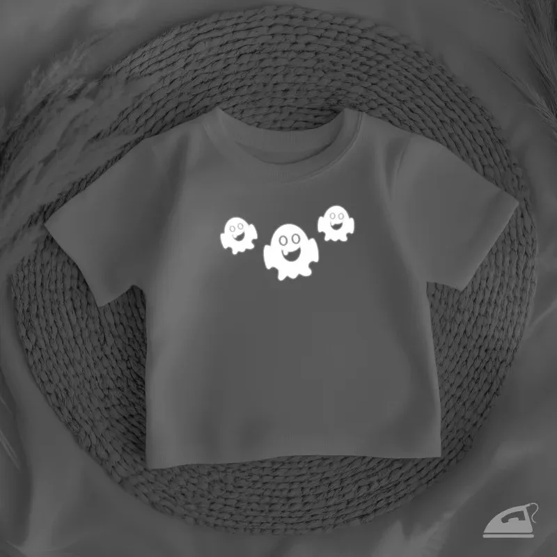 Reflexní nažehlovačka Strašidlo pro děti – sada 7 ks pro zvýšení viditelnosti při pohybu venku.