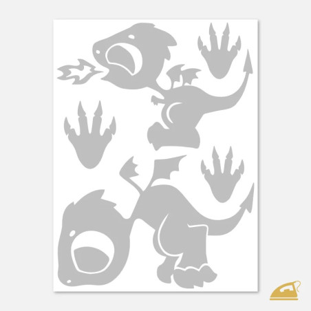 Reflexní nažehlovačky Dráčci – sada 5 ks pro malé rytíře a princezny.