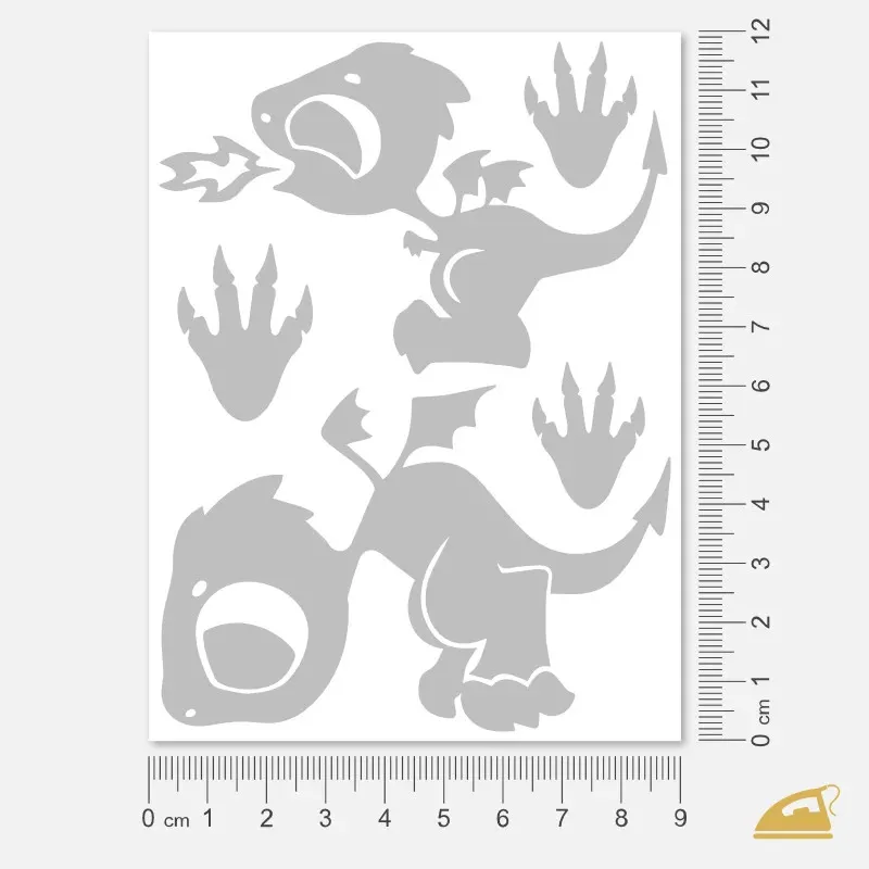 Reflexní nažehlovačky Dráčci – snadné nažehlení žehličkou.