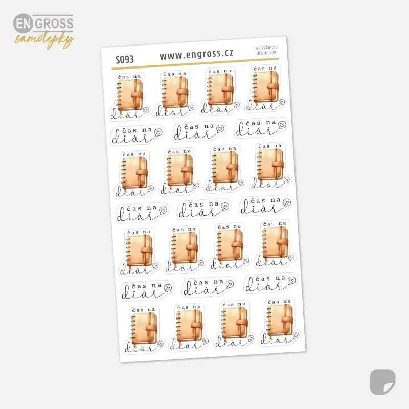 Samolepky Čas na diář | Akvarel a kaligrafie | Engross.cz