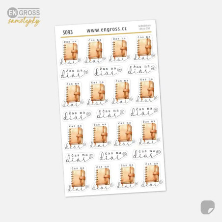 Samolepky Čas na diář | Akvarel a kaligrafie | Engross.cz