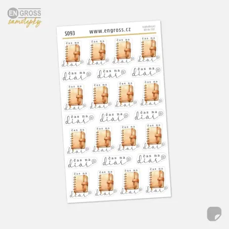 Samolepky Čas na diář | Akvarel a kaligrafie | Engross.cz