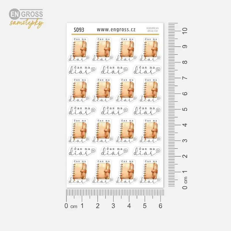 Samolepky Čas na diář | Akvarel a kaligrafie | Engross.cz