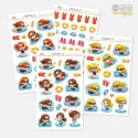 Sada mini samolepek do diáře: Plavání a bazén – Zrzka, Blondýnka a Brunetka.