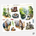 Samolepky do diáře Turistika - Výlety. Watercolor nálepky pro vaše dobrodružství v diáři.