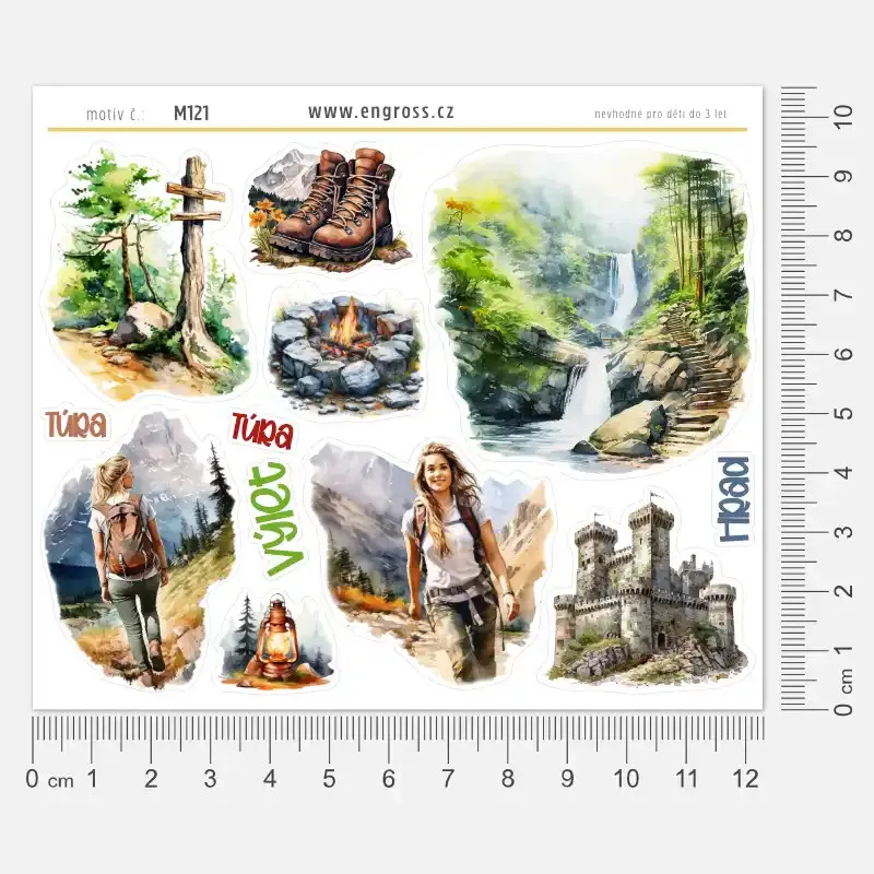 Samolepky do diáře Turistika - Výlety - naplánujte si svá dobrodružství v diáři s našimi samolepkami.