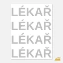 Reflexní nažehlovačka LÉKAŘ – sada 4 ks profesních nápisů na hruď a pracovní oděv (9x12 cm).