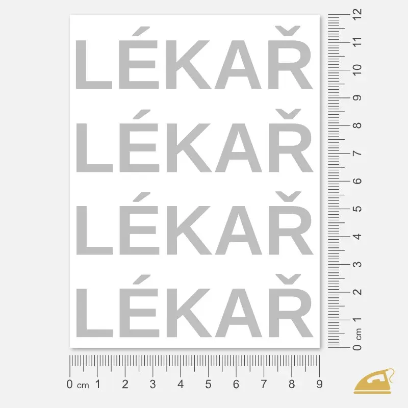 Reflexní nažehlovačka LÉKAŘ – sada 4 ks. Certifikovaný materiál a snadné nažehlení.
