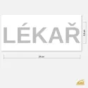 Reflexní nažehlovačka LÉKAŘ na záda – velký bezpečnostní nápis na pracovní oděv a vesty (24 × 6,4 cm).