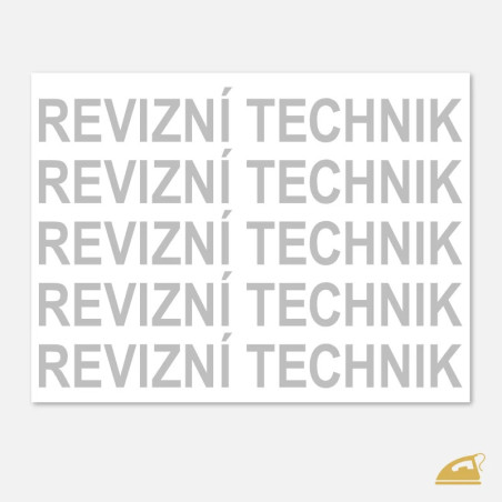 Reflexní nápis REVIZNÍ TECHNIK na oděv – sada 5 ks pro pracovní unifromy.