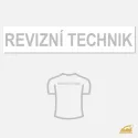 Velký reflexní nápis REVIZNÍ TECHNIK na záda – nažehlovačka na pracovní oděv (30 × 4 cm).