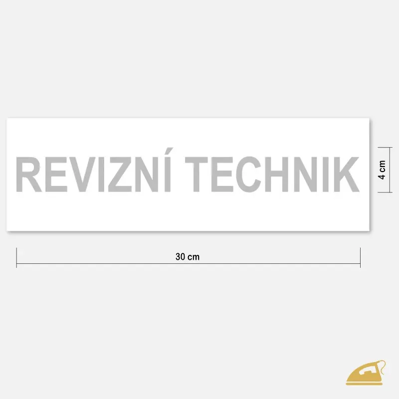 Reflexní nažehlovačka REVIZNÍ TECHNIK na záda – snadné nažehlení žehličkou v domácích podmínkách.